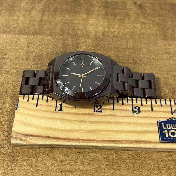 Nixon Men\'s The Time Teller Brown Ceramic‎ Quartz Watch - Untested Needs Battery main image 4